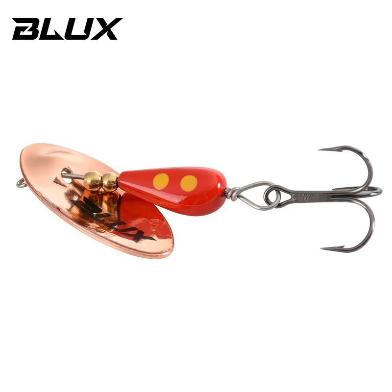 BLUX – Leurre métallique à lame rotative, appât artificiel dur en laiton, cuillère, cuivre, pour la