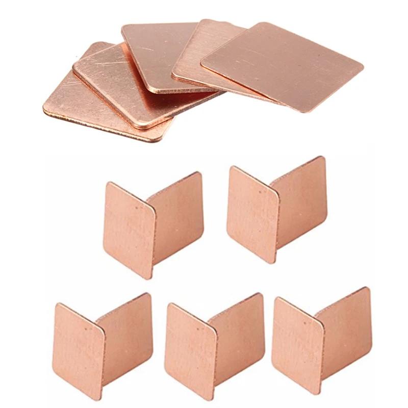 5 pièces 15x1 5/20x20mm 0.3mm-2mm d'épaisseur dissipateur thermique cale en cuivre tampons thermique