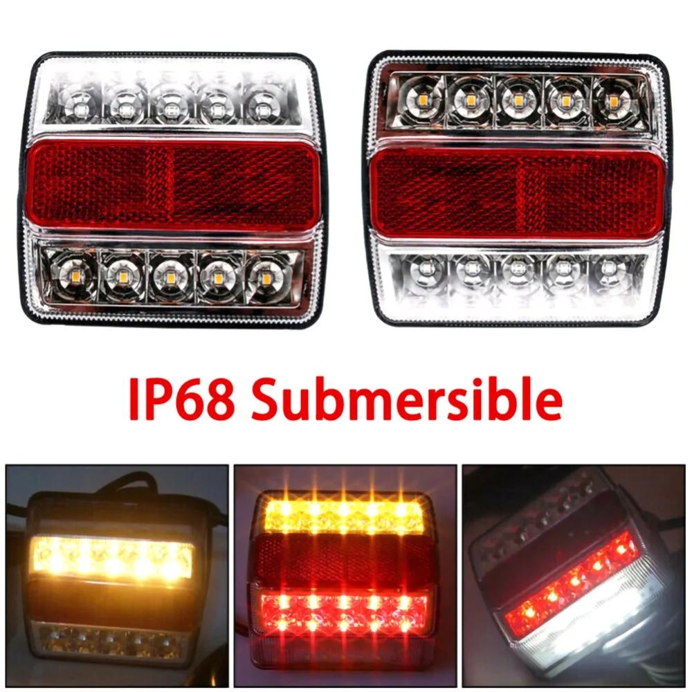 Kit de feux arrière LED SubSN pour remorque, marqueur de bateau, camion, étanche, universel, 12V, 2