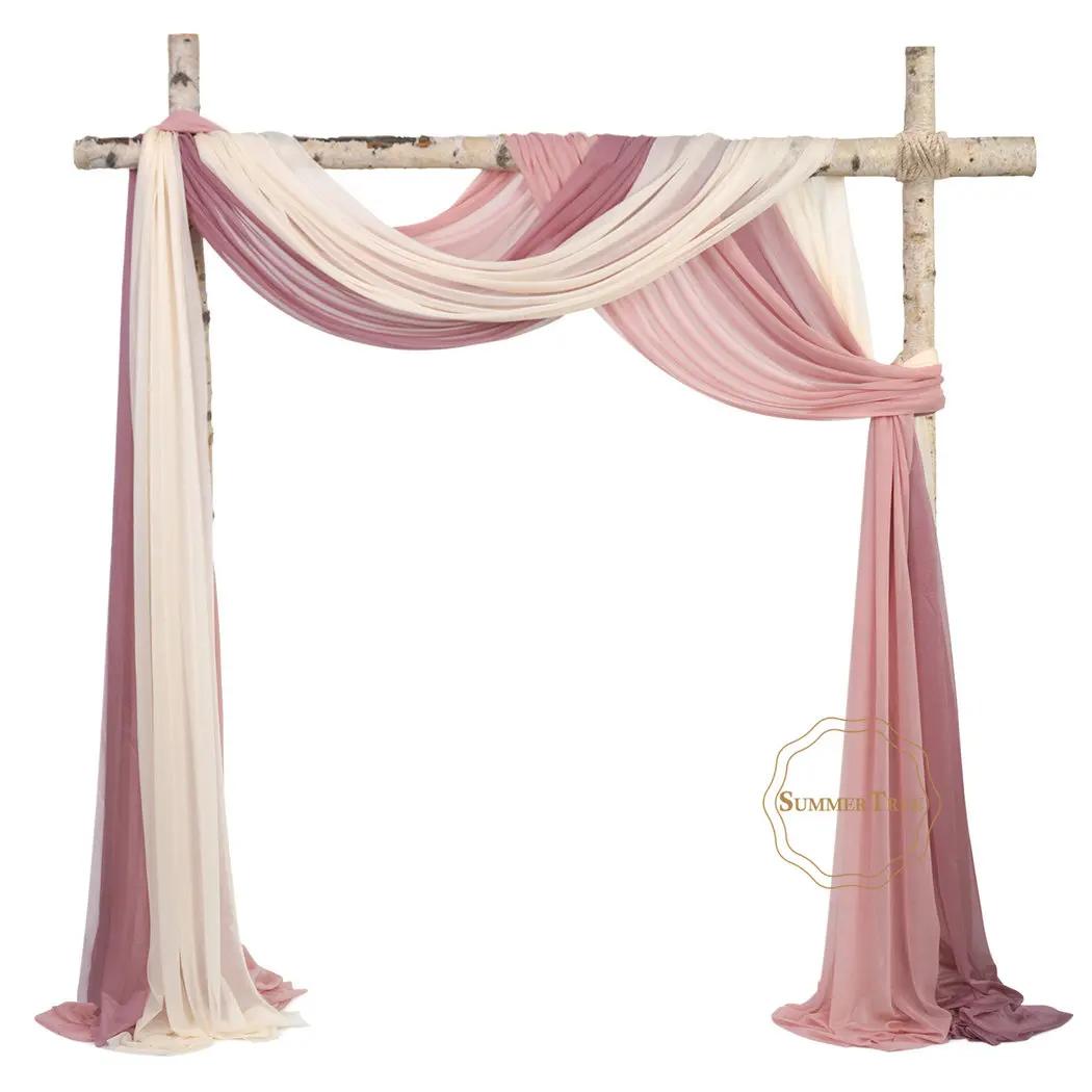 10 mètres arc de mariage drapé tissu pure mousseline de soie Tulle rideau drapé toile de fond fourni