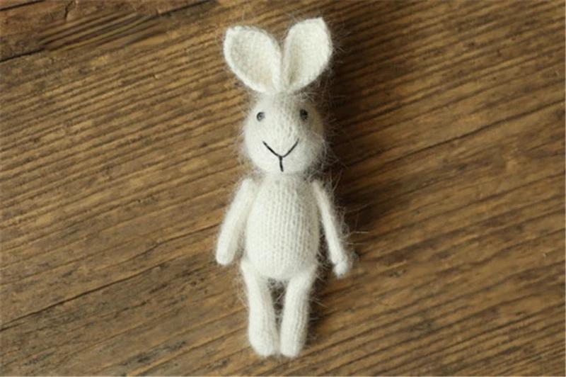 Poupées faites à la main tricotées lapin ours, Accessoires de photographie pour nouveau-nés, Accesso