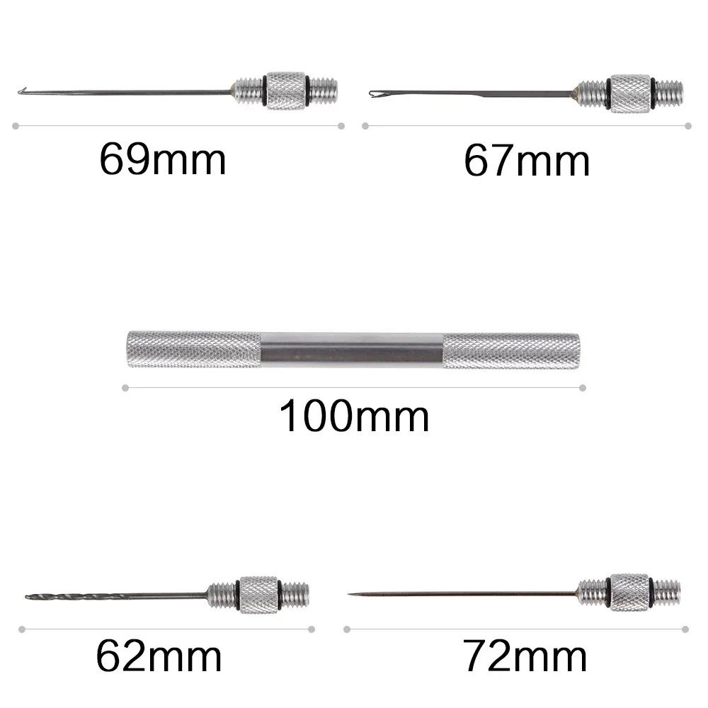FLYSAND 5 en 1 carpe pêche gréement appât aiguille Kit ensemble d'outils appât Boilie perceuse Strin