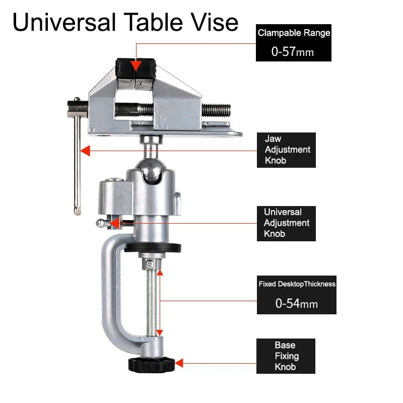 Étau de Table Rotatif à 360 °, Pince d'Établi, Support de Broyeur Électrique Multifonctionnel, Acces
