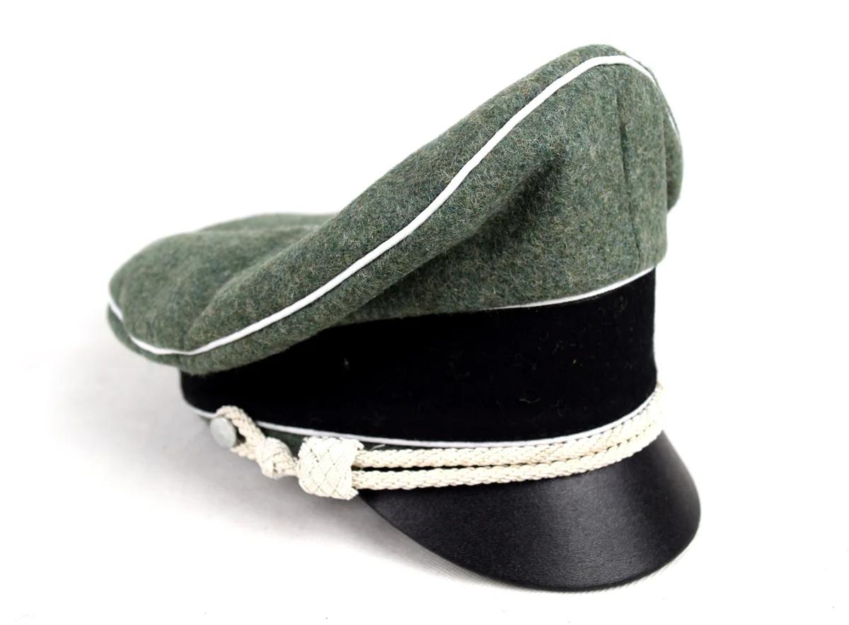 Marshals GENERALS OFFICERS CRUSHER FIPANVISOR HAT W WHITE PIPE SILVER CHIN CORD, Military War Reenac