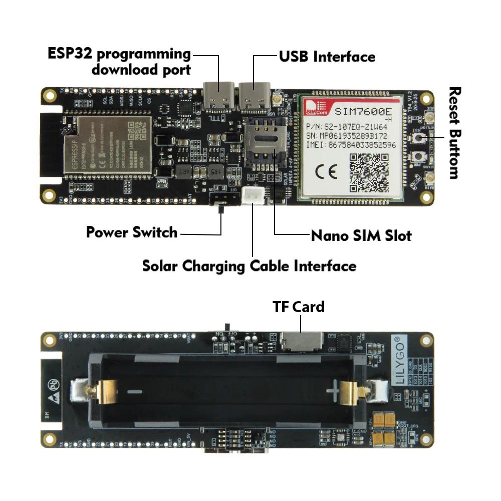 LILYGO® TTGO T-SIM7600 Carte de développement 4G TTGO T-SIM7600 ESP32 LTE Cat4/1, Module SIM7600E, S