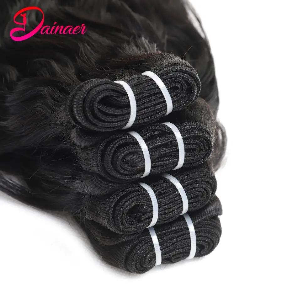 Extensions de cheveux humains vierges indiens, faisceaux de vague naturelle, peuvent être tehonneur,