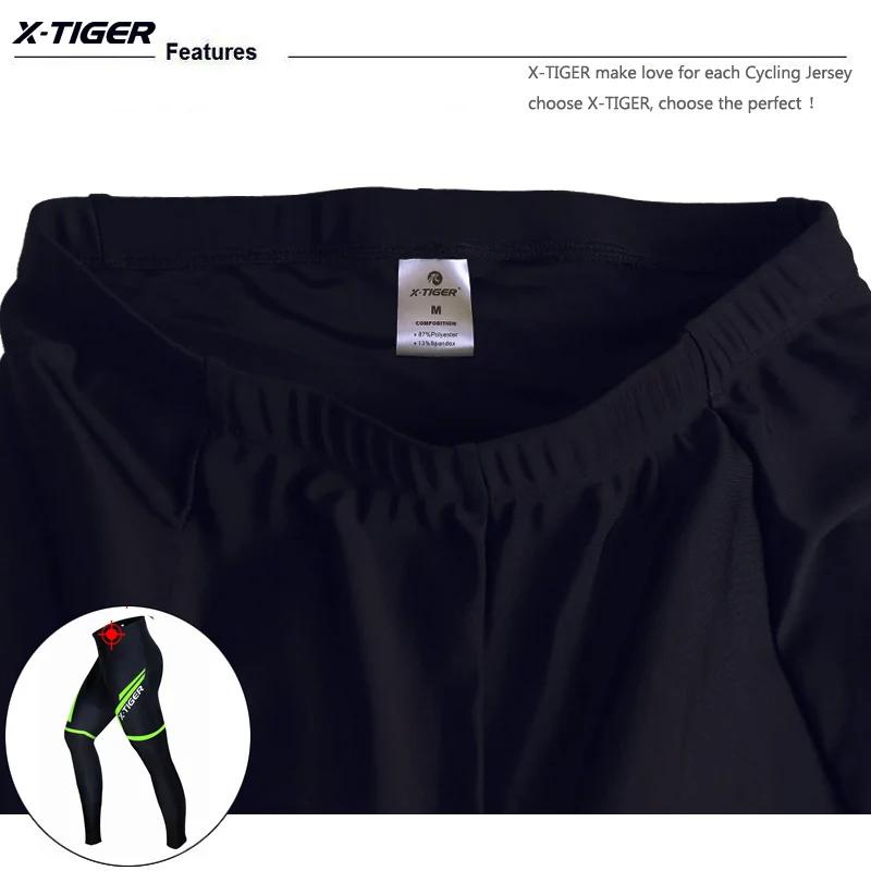 Pantalon de cyclisme X-Tiger pour homme, respirant, pour VTT, avec bretelles, rembourrage en gel 5D,