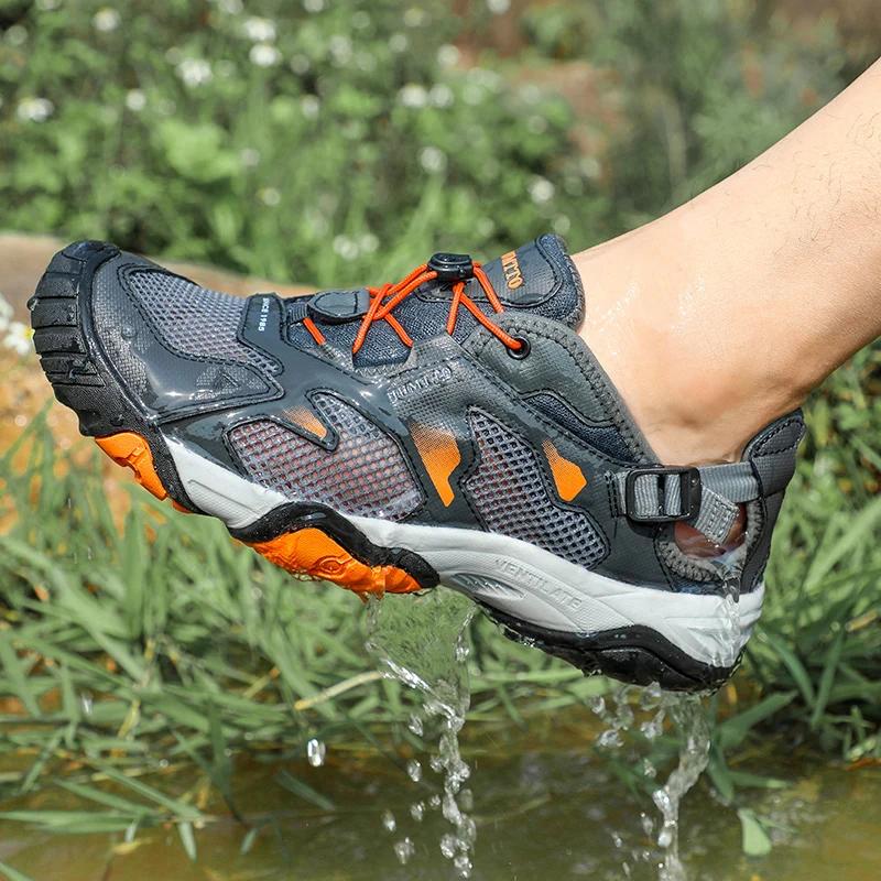 HUMTTO-Bottes de randonnée respirantes pour hommes, baskets de marque, sandales de trekking d'été, c