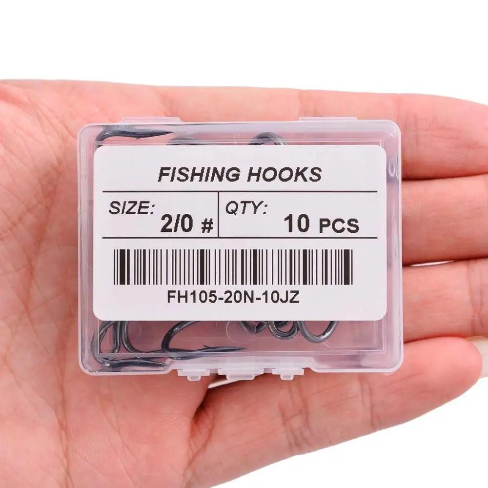 Boîte de 10 hameçons de pêche à la double grenouille, accessoire pour leurre souple, tête plombée