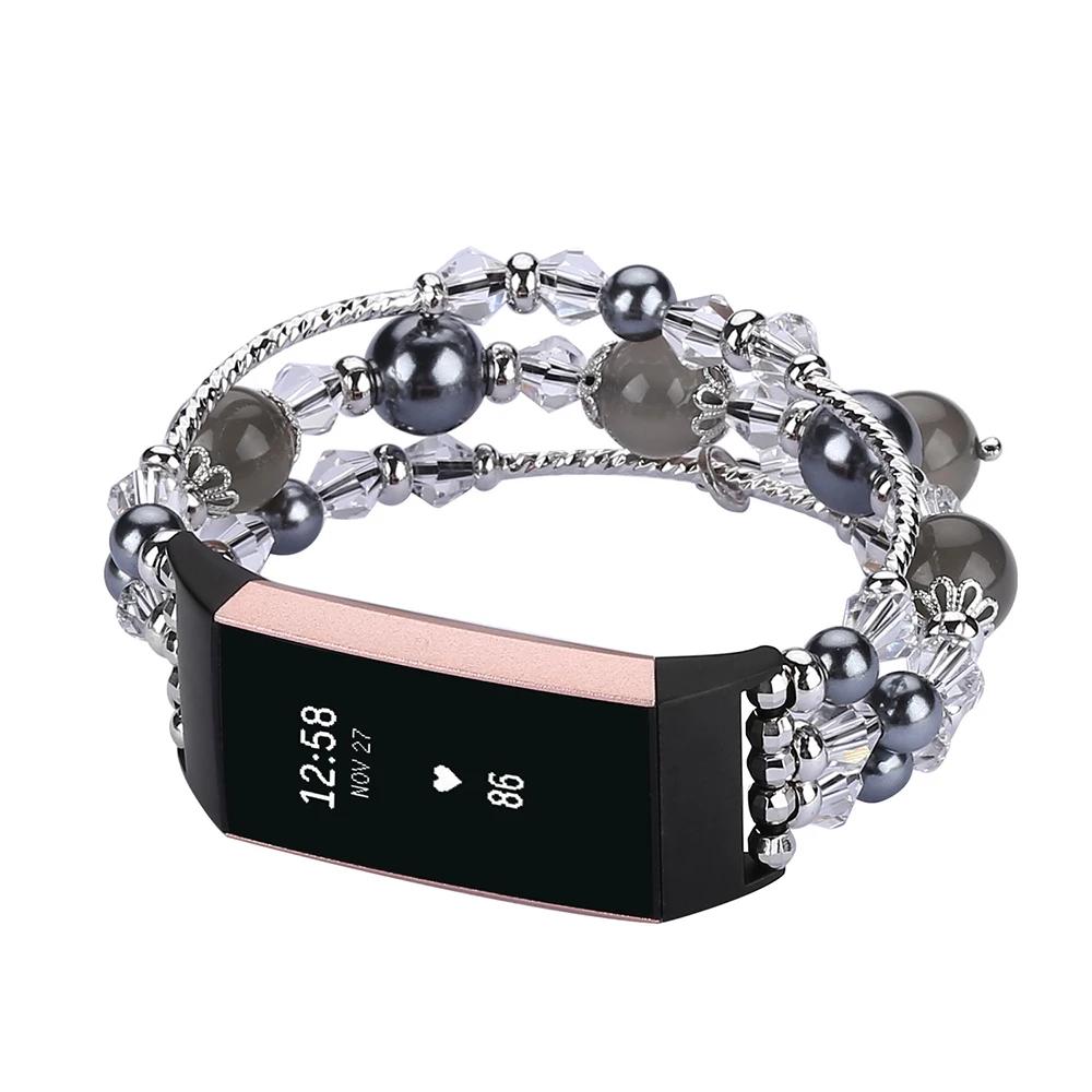 Bracelet de montre de mode pour Fitbit Charge 4 3 bandes pour femmes Charge 5/6 bracelets avec bijou