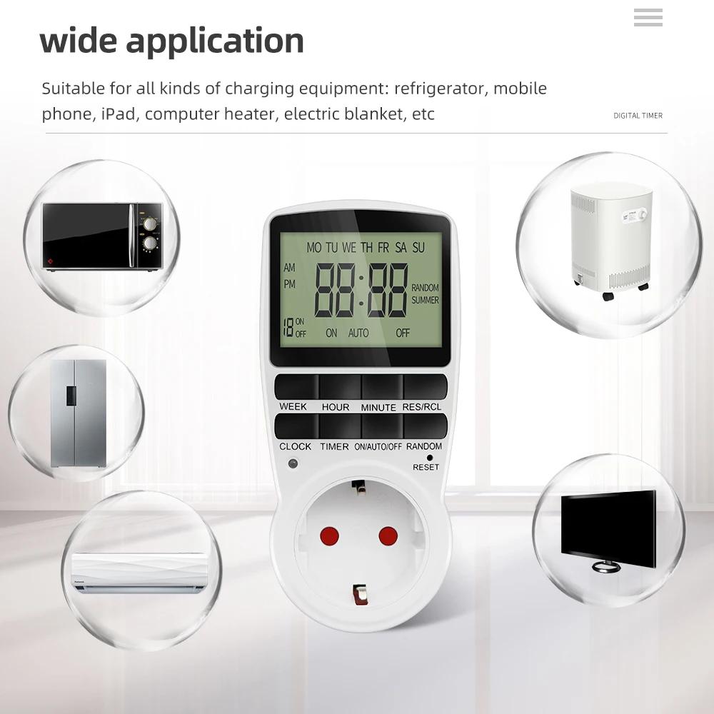 Minuterie numérique électronique, minuterie de cuisine programmable, prise de contrôle 220V EU US UK