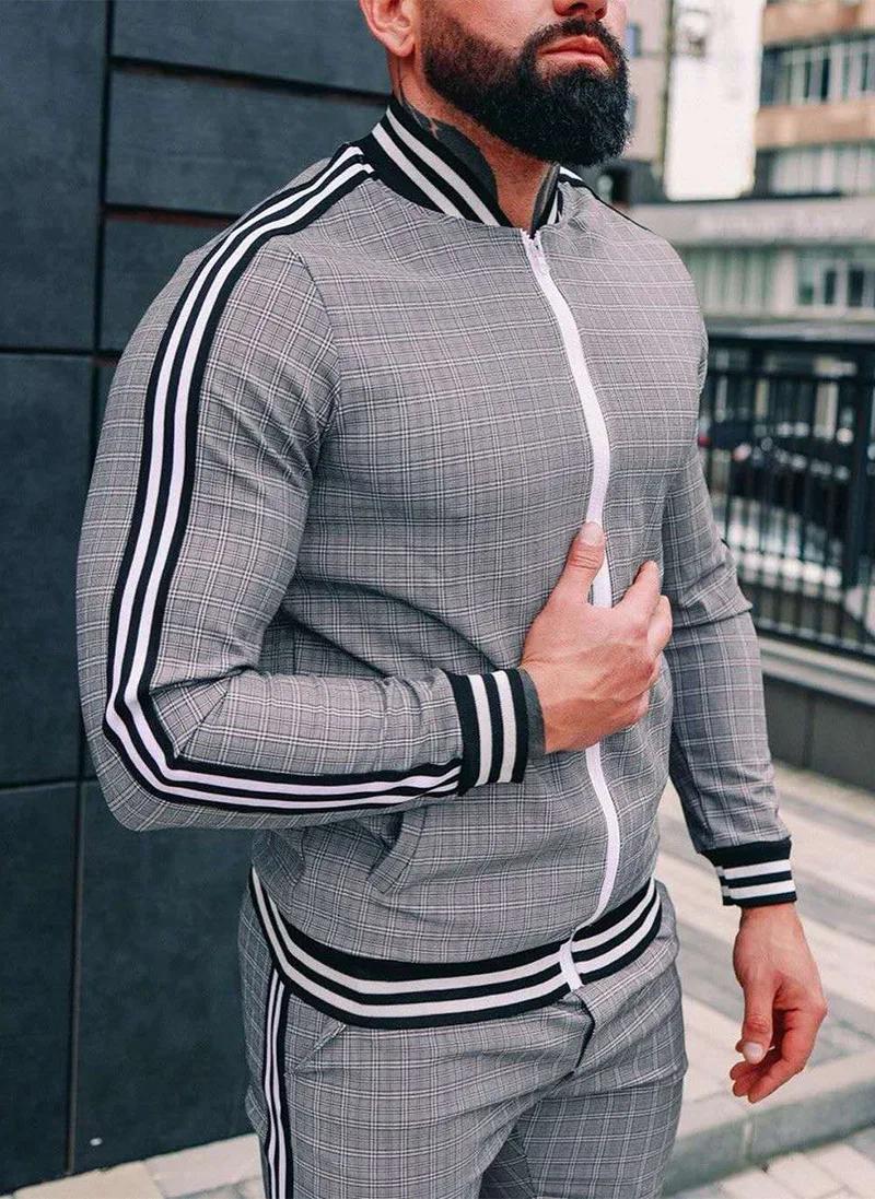 Ensemble de survêtement deux pièces pour hommes, vêtements de sport décontractés