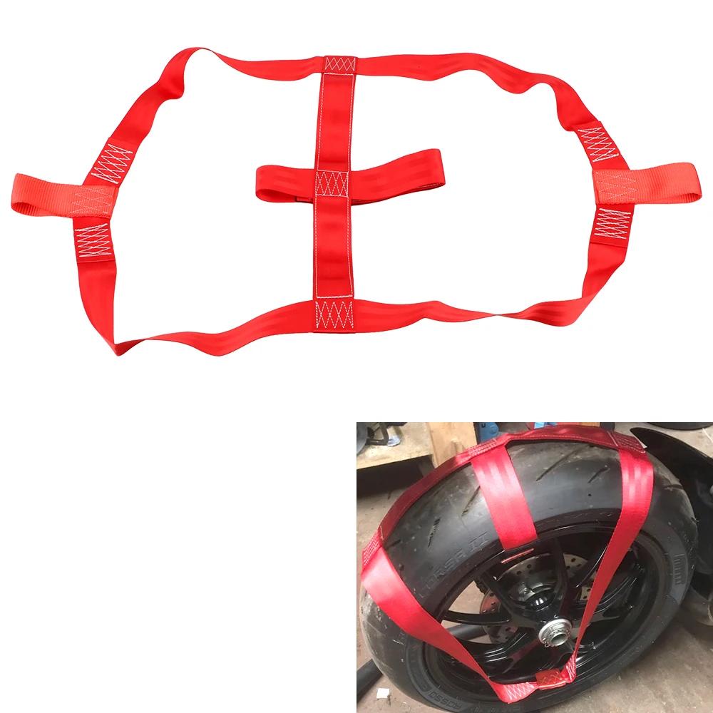Support de roue arrière de moto, 1000KG, chaînes de pneus, ceinture de harnais, sangle de remorquage