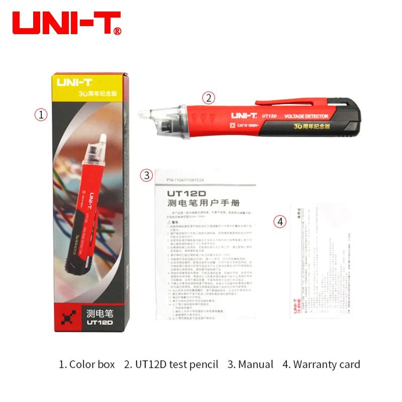 UNI-T UT12D UT12E UT12M Détecteur de tension sans contact Stylo Touristes élevés et bas Mode 1000V T