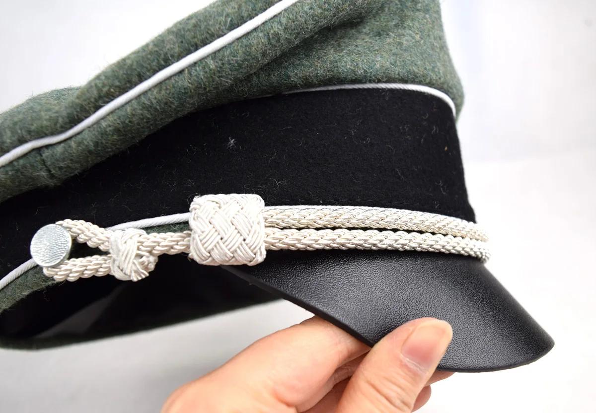 Marshals GENERALS OFFICERS CRUSHER FIPANVISOR HAT W WHITE PIPE SILVER CHIN CORD, Military War Reenac