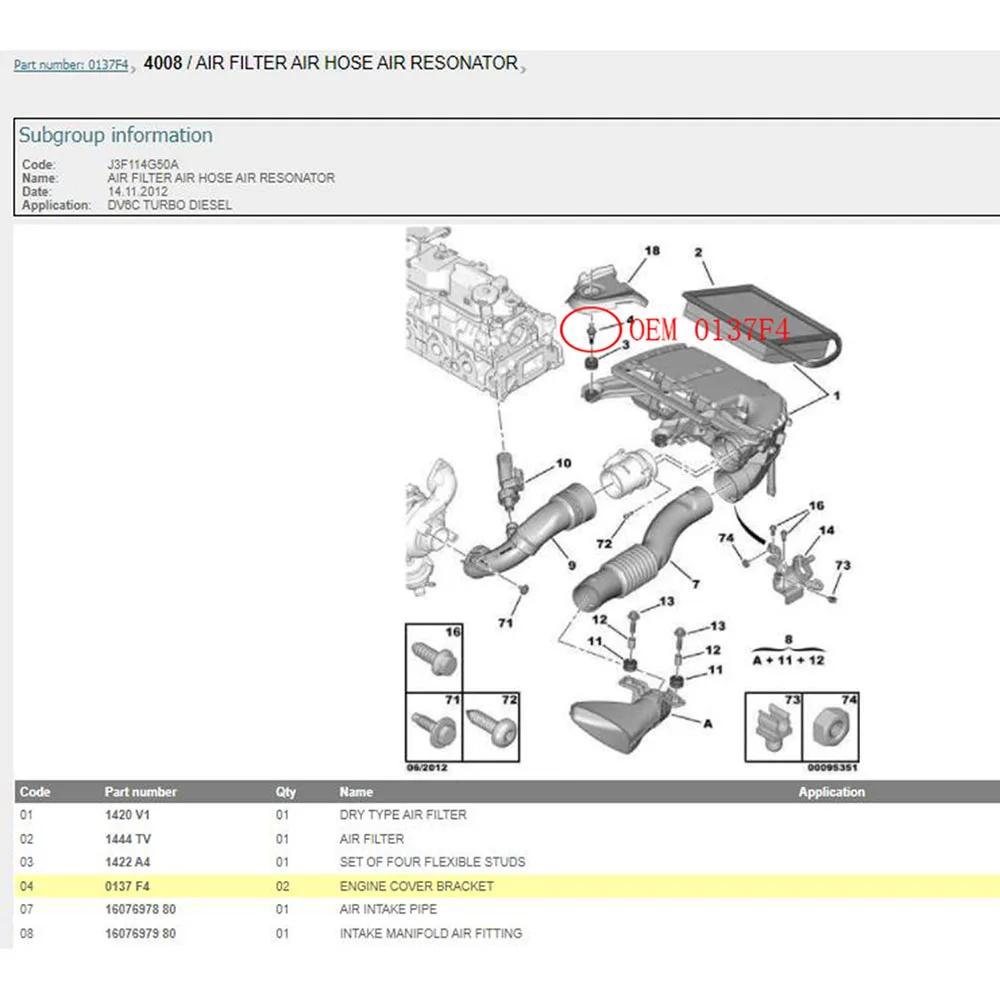Convient pour 206 207 208 301 2008 308 3008 4008 5008 T73 Parnter citroën DS4S C4L vis de support de