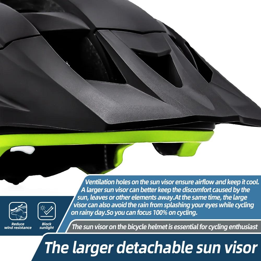 TGOAL-Casque de vélo LED avec visière pare-soleil pour homme, aste, bouclier de lunettes de soleil,