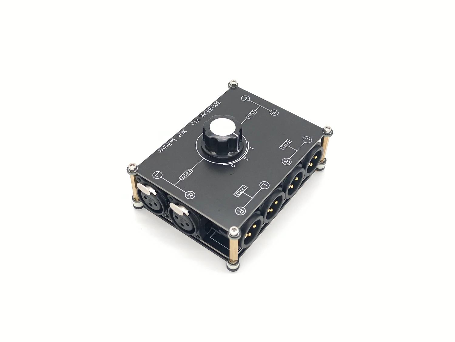 Commutateur Audio stéréo équilibré XLR 1 entrée 3 sorties, sélecteur de Source de Signal Audio XLR r