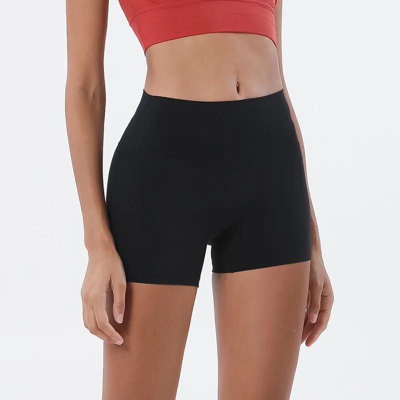 Short de sport femme nylon - Pantalon yoga fitness cyclisme serré respirant taille haute