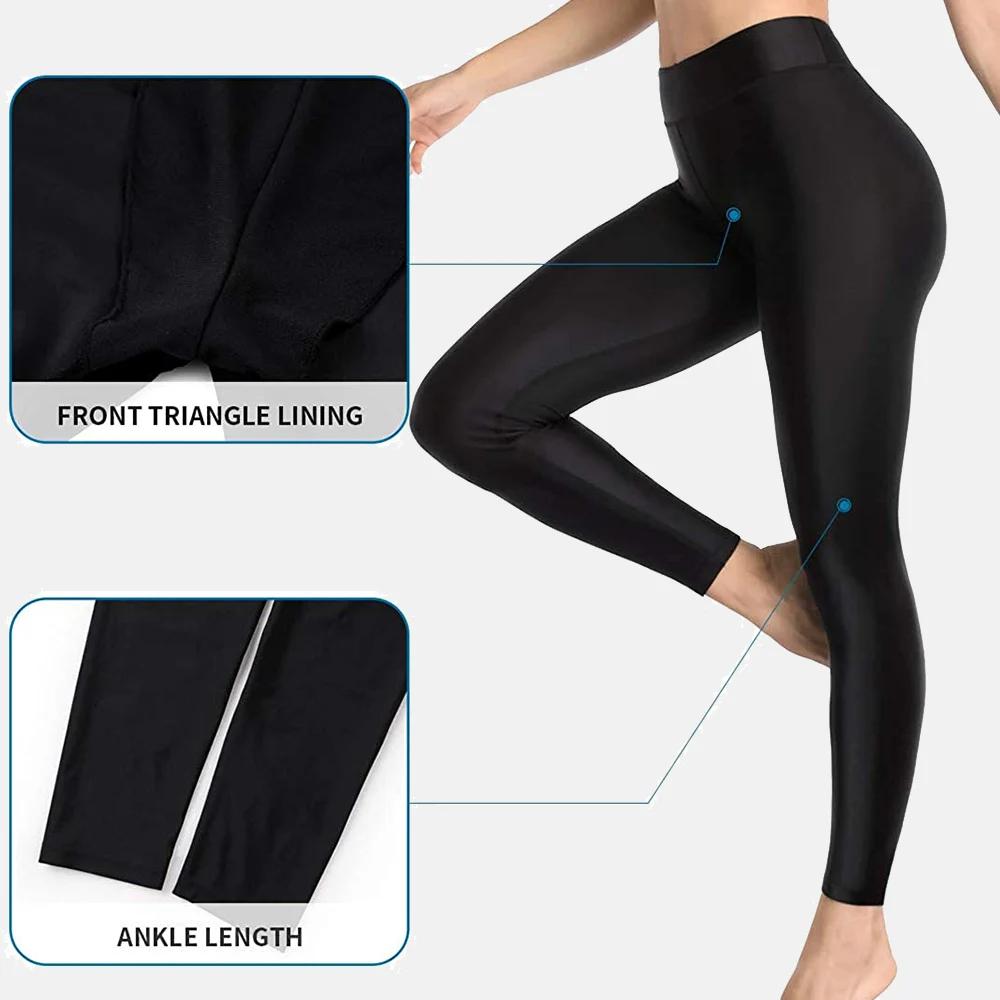 Pantalon natation femme taille haute leggings bain collants maillot intégral sport aquatique