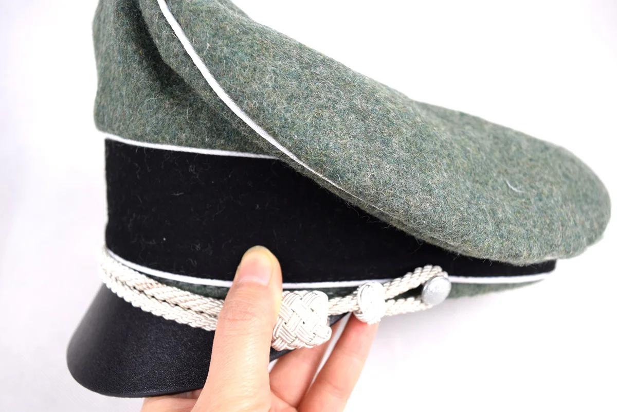 Marshals GENERALS OFFICERS CRUSHER FIPANVISOR HAT W WHITE PIPE SILVER CHIN CORD, Military War Reenac