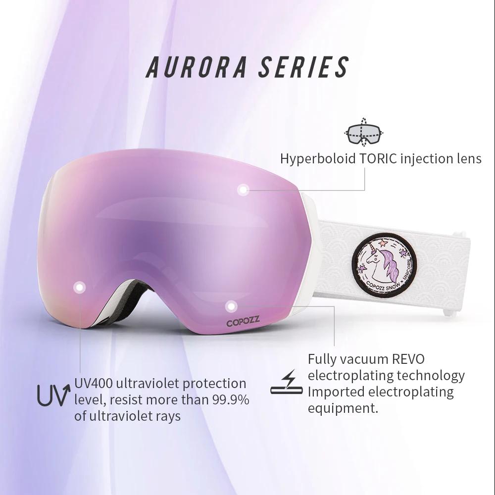COPOZZ lunettes de Ski hommes femmes UV400 Anti-buée lunettes de Ski lunettes de neige adulte lunett