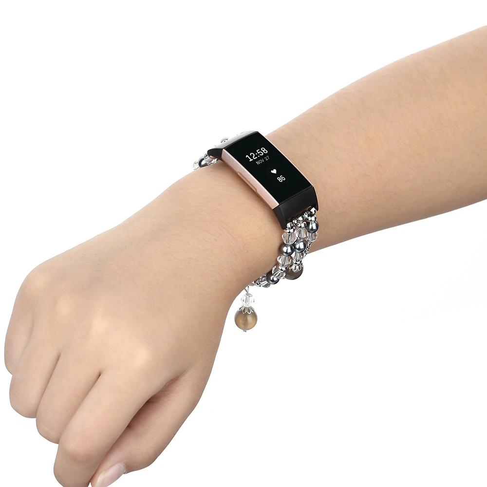 Bracelet de montre de mode pour Fitbit Charge 4 3 bandes pour femmes Charge 5/6 bracelets avec bijou