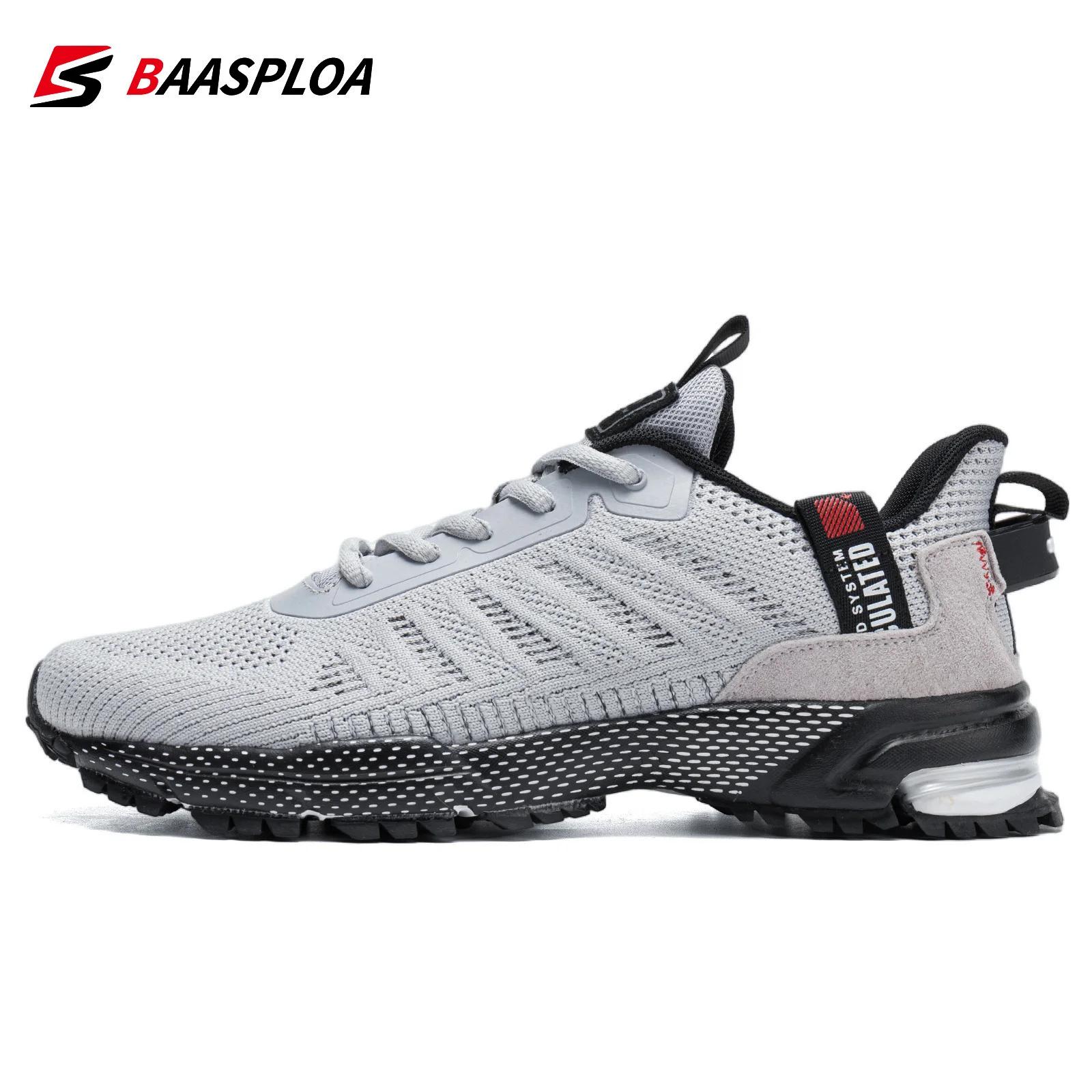 Baasploa – chaussures de course légères pour hommes, baskets en maille à lacets, respirantes, de spo