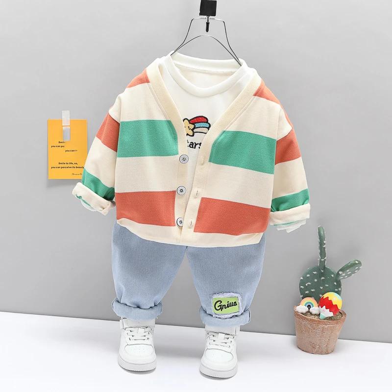 Nouveau printemps automne bébé vêtements enfants garçons veste décontractée T-Shirt pantalon 3 pièce