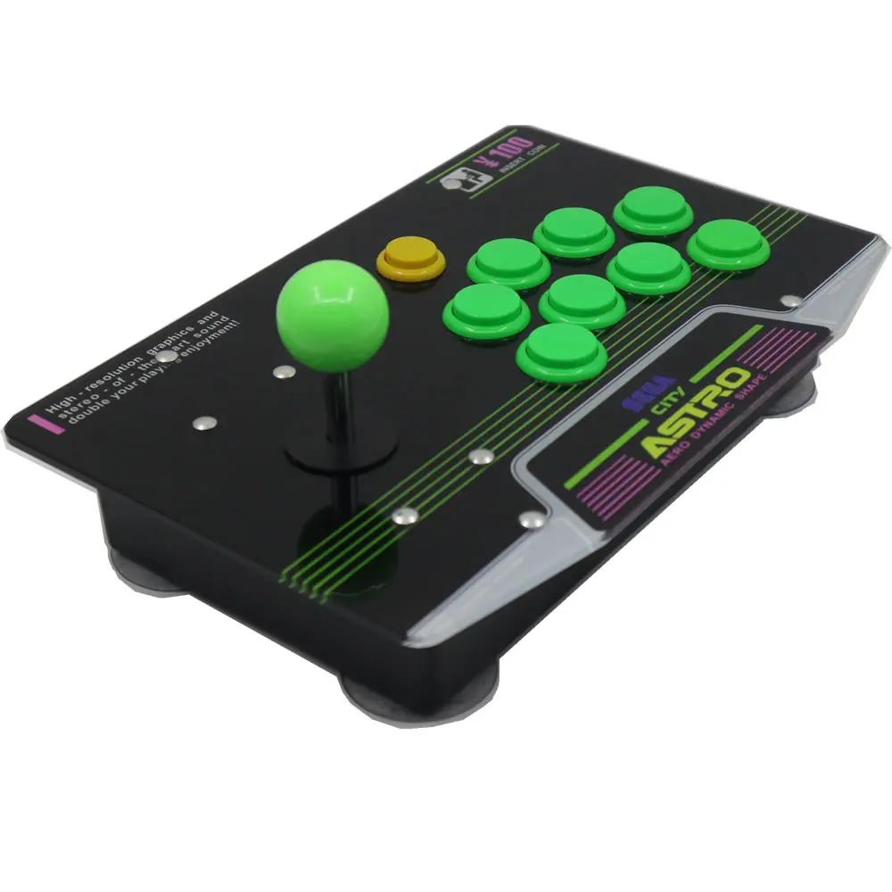 Joystick d'arcade 10 boutons avec câble USB, panneau d'illustration acrylique pour PC SEGA Astro Cit