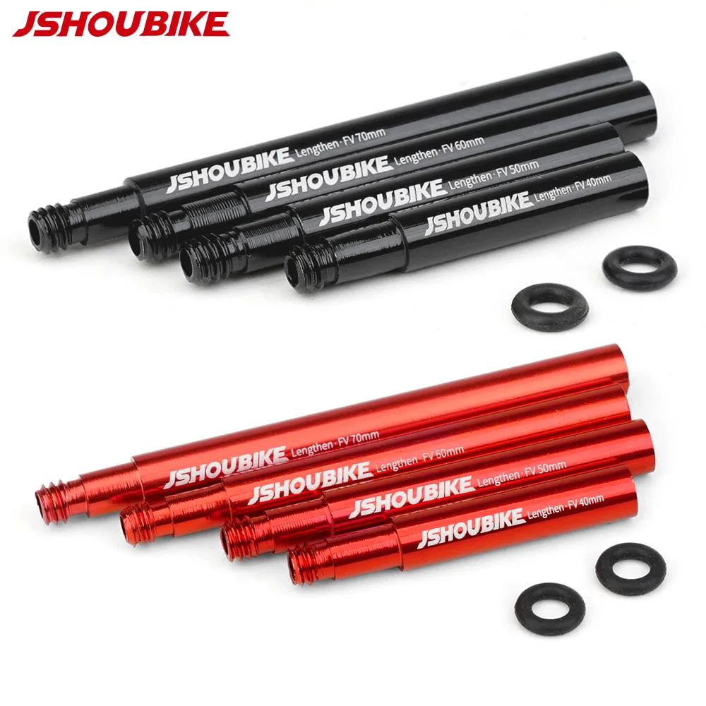 JSHOU BIKE – capuchons d'extension de Valve française, adaptateur de noyau, tige en alliage rouge et