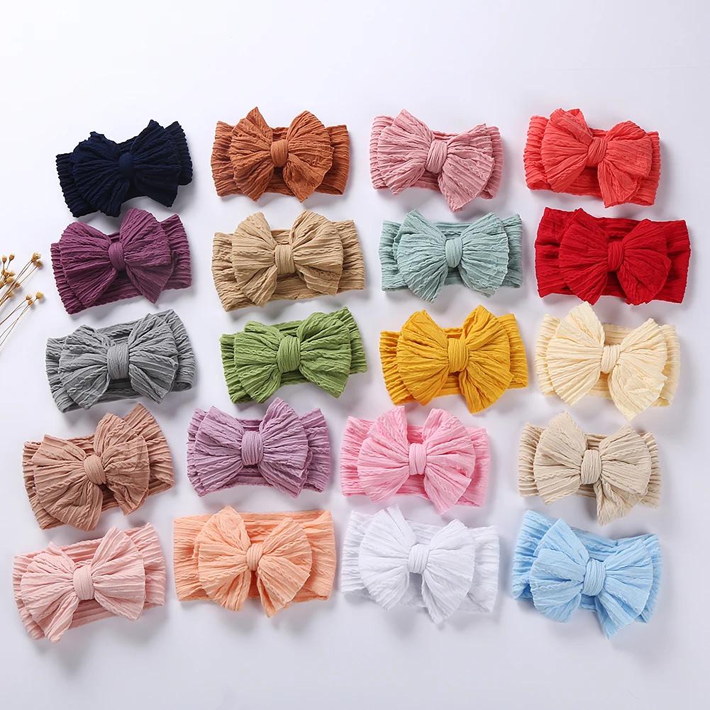 Bandeau pour bébé avec nœud de câble solide, couches en Nylon, couvre-chef pour enfants, Turban élas