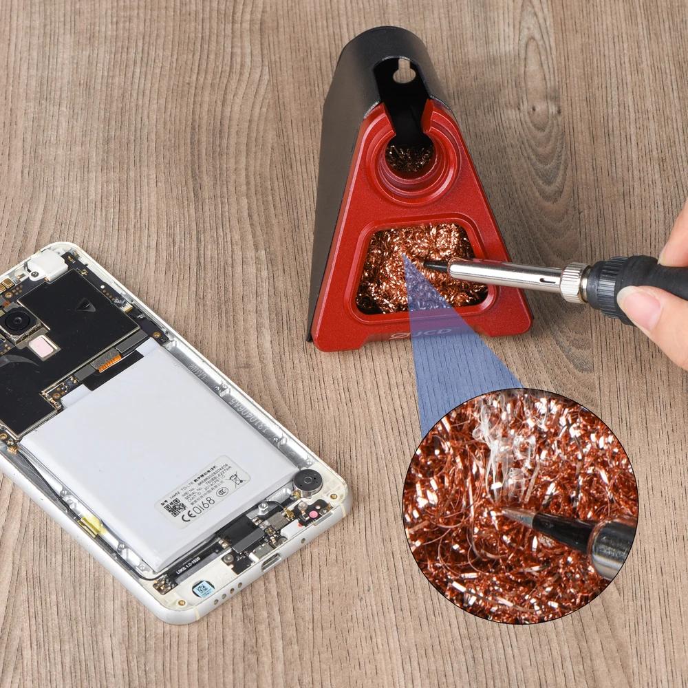 JCD 820 support de fer à souder électrique en alliage d'aluminium avec nettoyage de soudage boule de