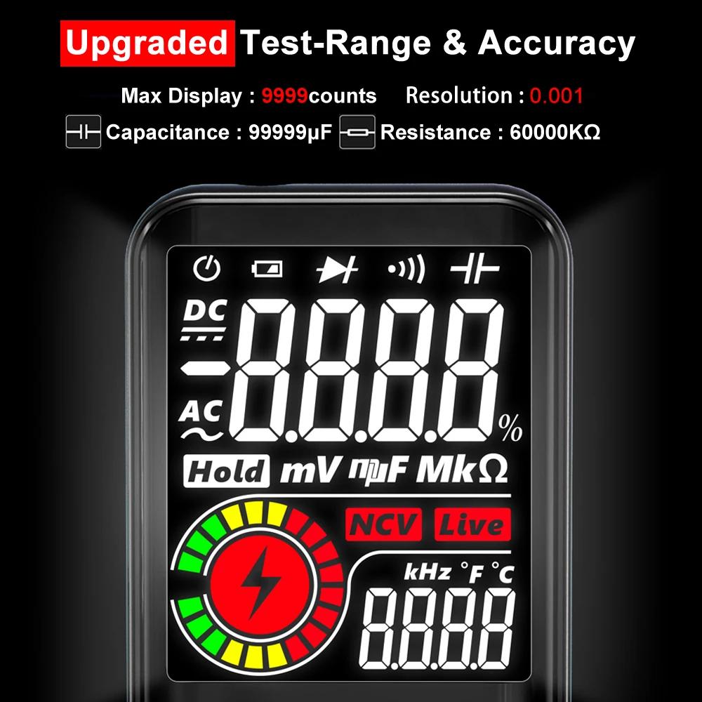 BSIDE multimètre numérique 9999 T-RMS 3.5 "affichage couleur LCD tension cc AC capacité Ohm Diode mu