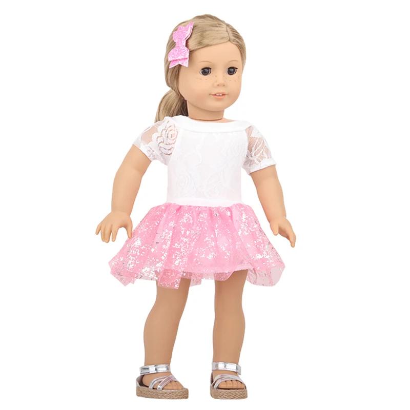Robe à paillettes, vêtements de poupée pour bébé de 17 pouces et 43cm, jupe brillante pour fête de r