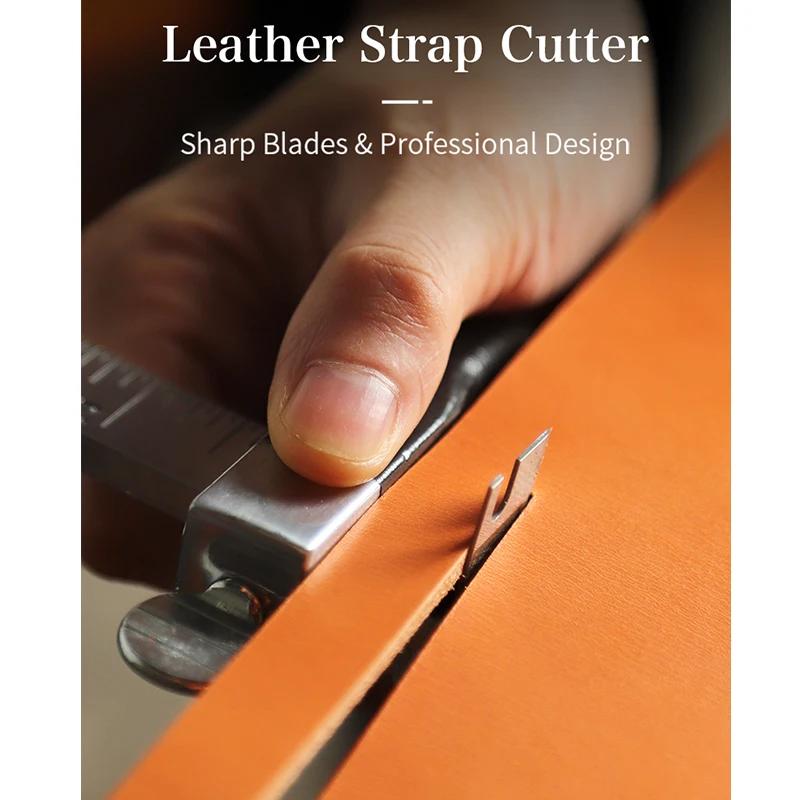 WUTA-Coupe-ceinture professionnel en cuir, outil de coupe à la main réglable avec 2 outils en cuir a