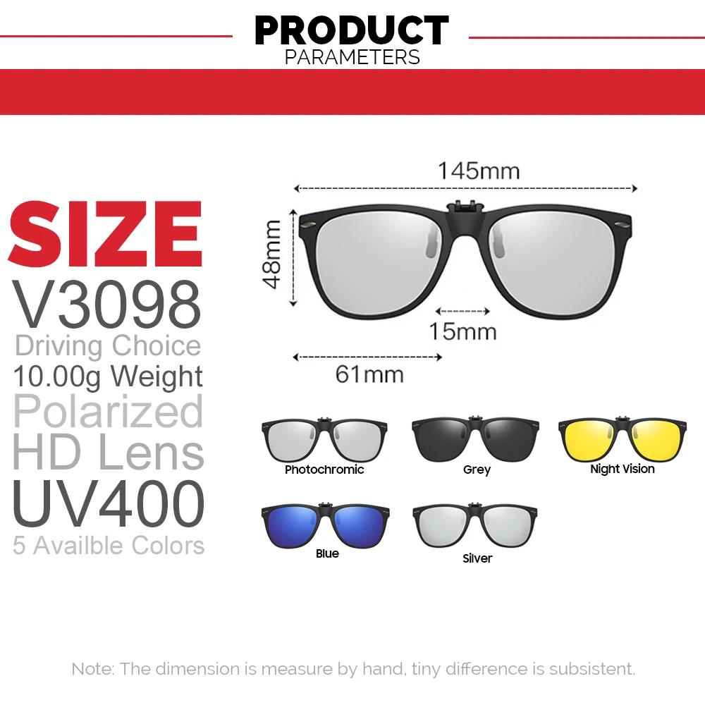 VIVIBEE Lunettes de soleil polarisées photochromiques à clipser pour hommes et femmes, lunettes de s