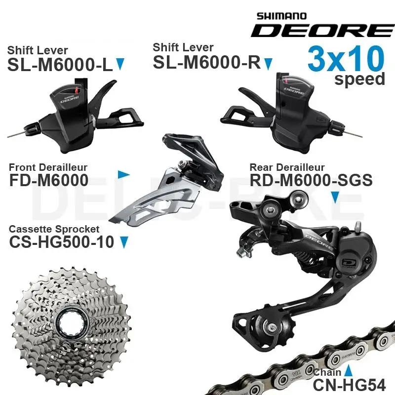 Groupe Shimano Deore M6000 3x10 vitesses avec SL-M6000 FD-M6000 RD-M6000 CS-HG500-10 CN-HG54 3x10 vi