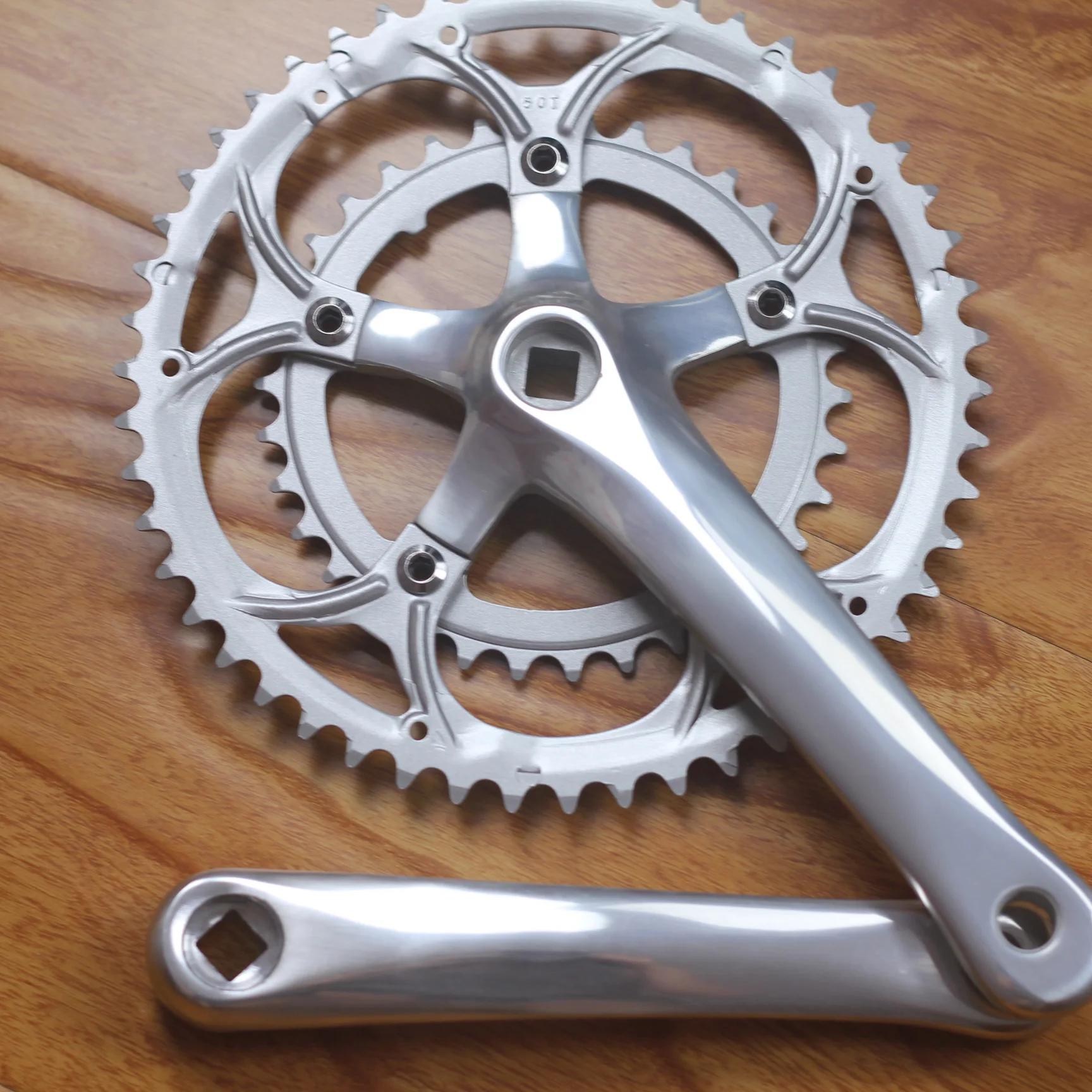 Pédalier de vélo de route en alliage d'aluminium 50-34T 8/9S, pignon à trou carré de 170mm, accessoi