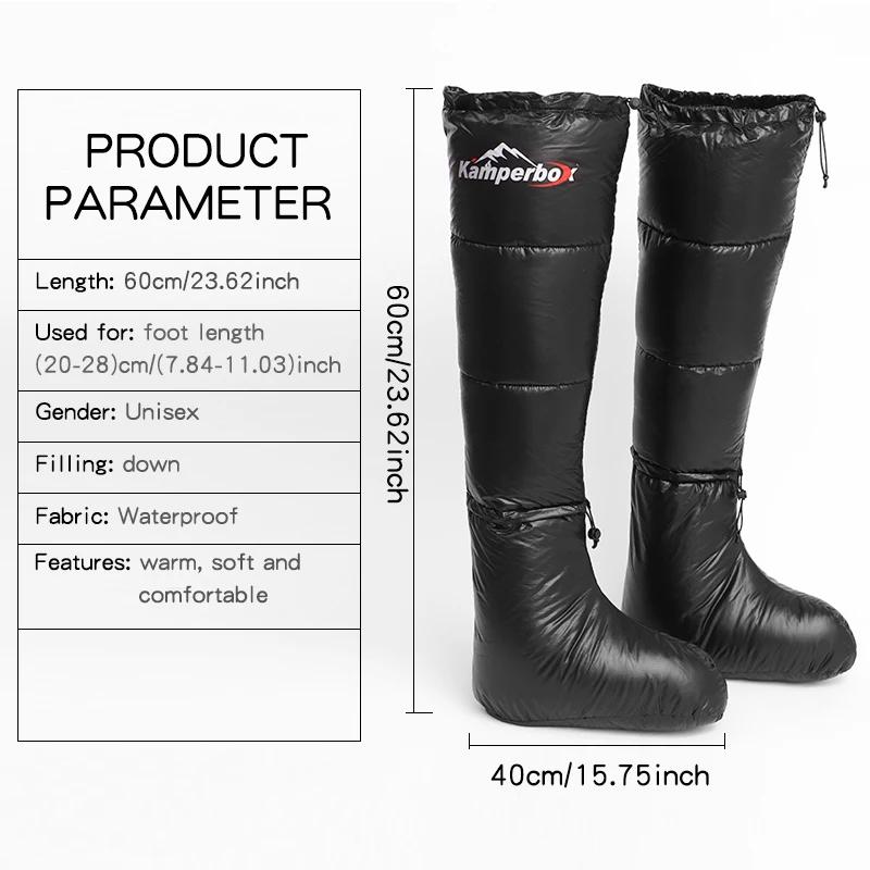 Sac de couchage en duvet pour Camping, chaussettes, bottines, sac de couchage