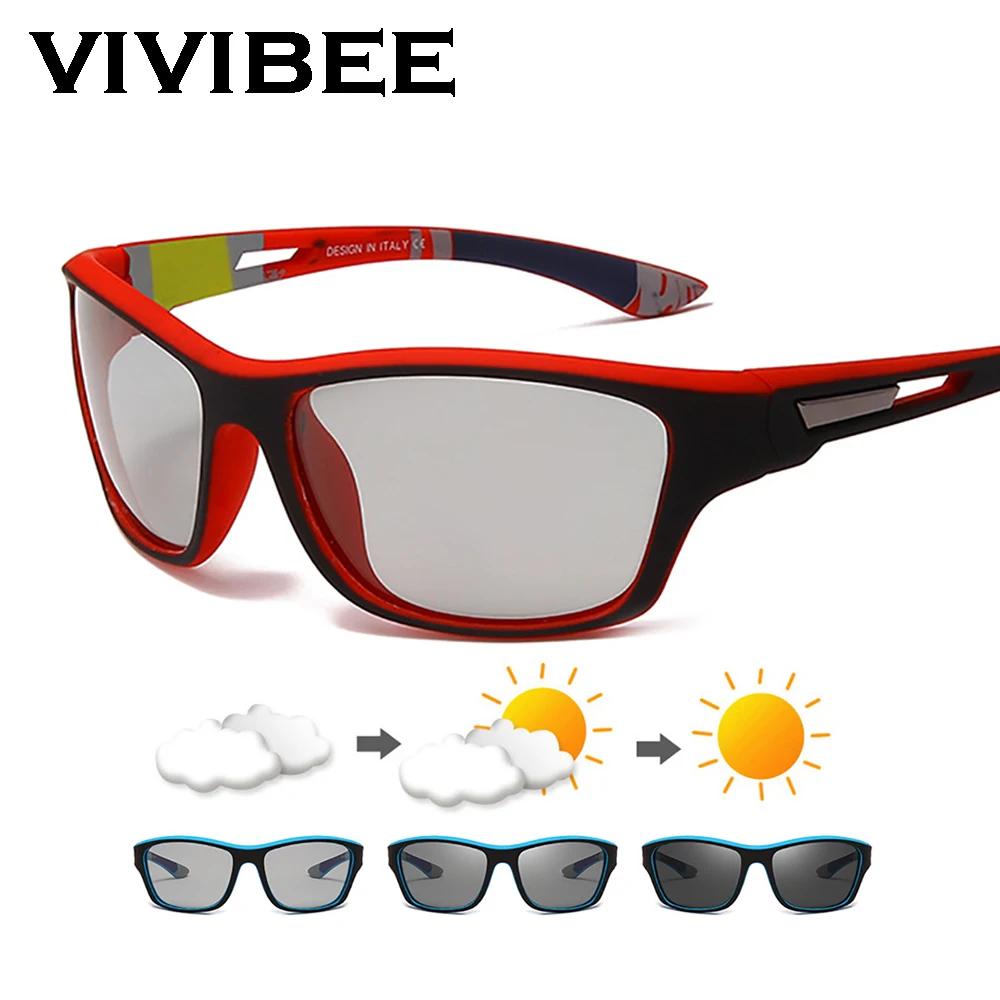 Lunettes de soleil photochromiques de cyclisme pour hommes et femmes, polarisées, à couleur changean