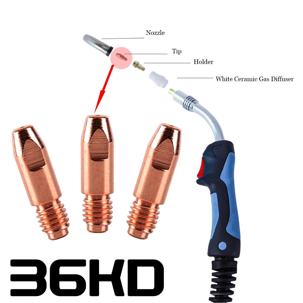 Consommables pour torche de soudage 36KD M8 * 30mm 0.8/1.0/1.2/1.4/1.6mm, pointes de Contact pour pi