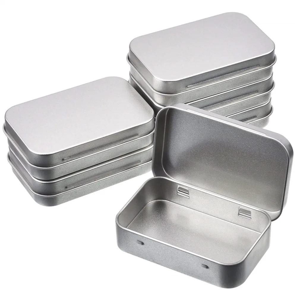 AfricMini-Boîte rectangulaire en métal, 18 boîtes en fer-blanc, étuis à pilules à bonbons, pot à mon