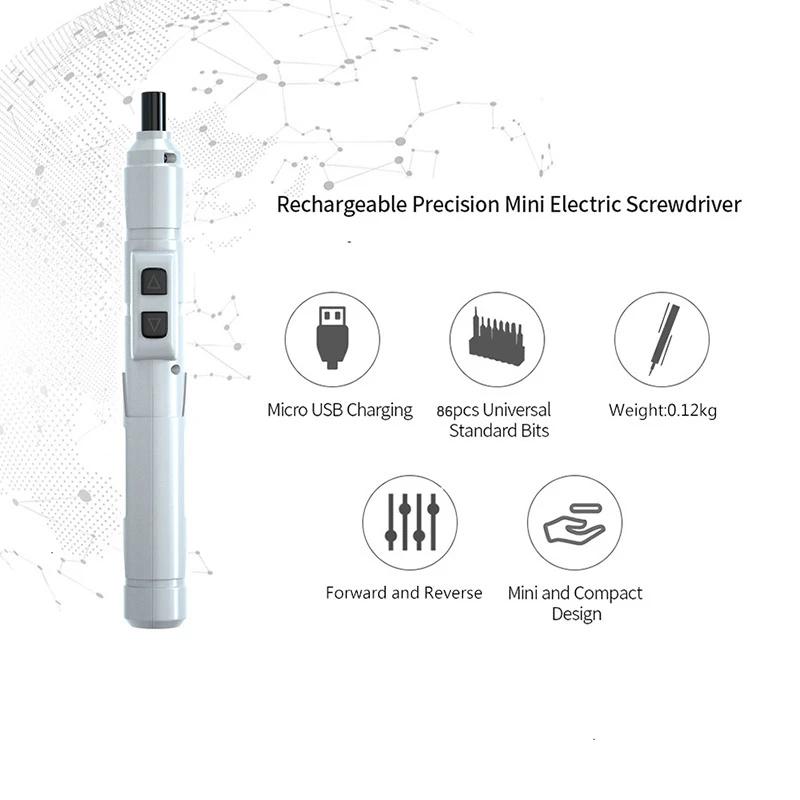 Tournevis électrique sans fil, Mini outils électriques 3.6V, Rechargeable, multifonction, perceuse é