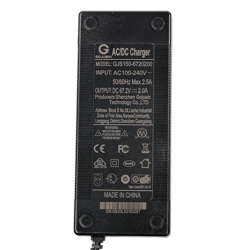 Chargeur de batterie pour scooter électrique, GX16, pipeline 67,2 V, AC, DC, Eddie ion, modèle 60V,