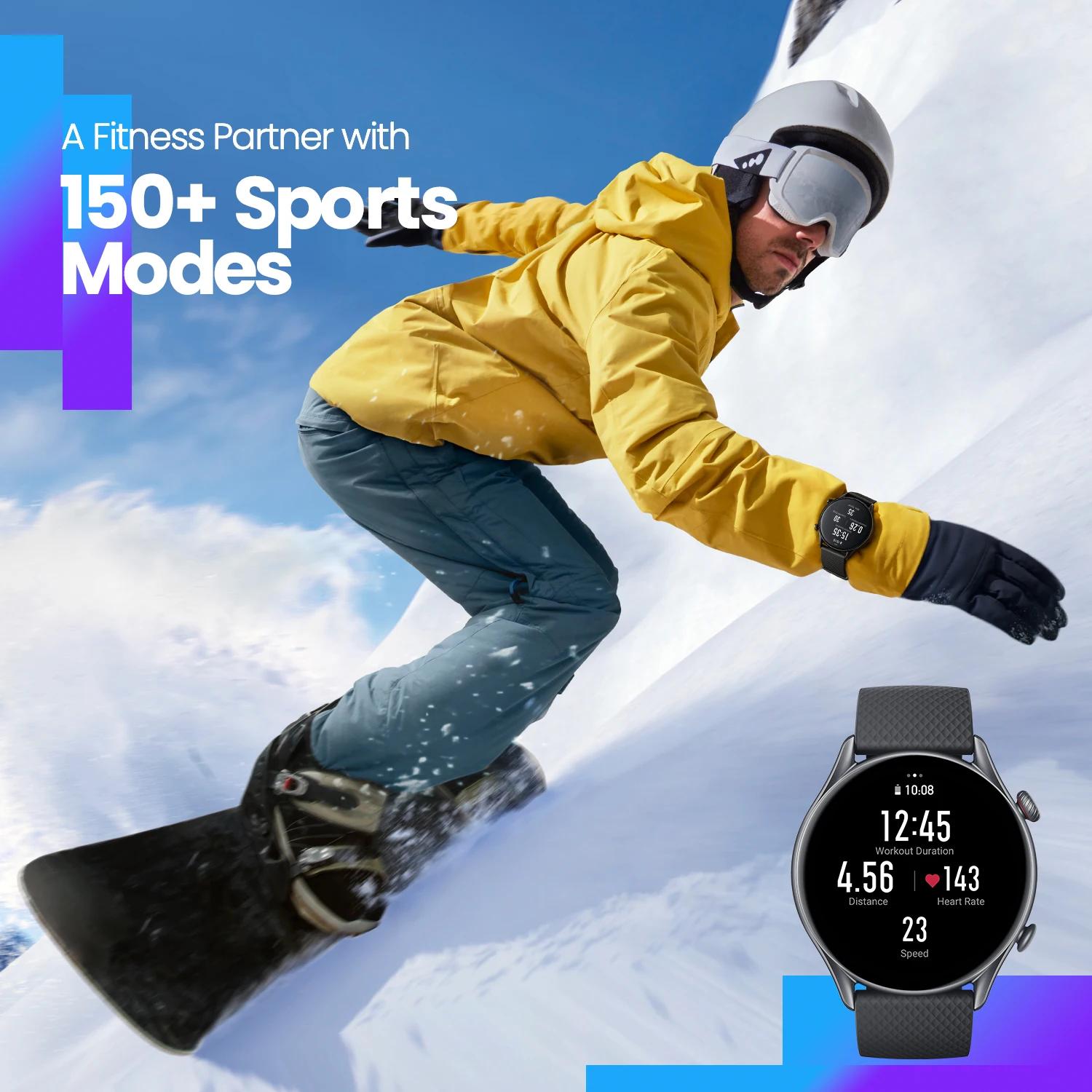 Amazfit GTR 3 Pro GTR3 Pro Smartwatch GTR-3 Pro 46mm HD AMOLED Display Zepp OS Autonomie de 12 jours