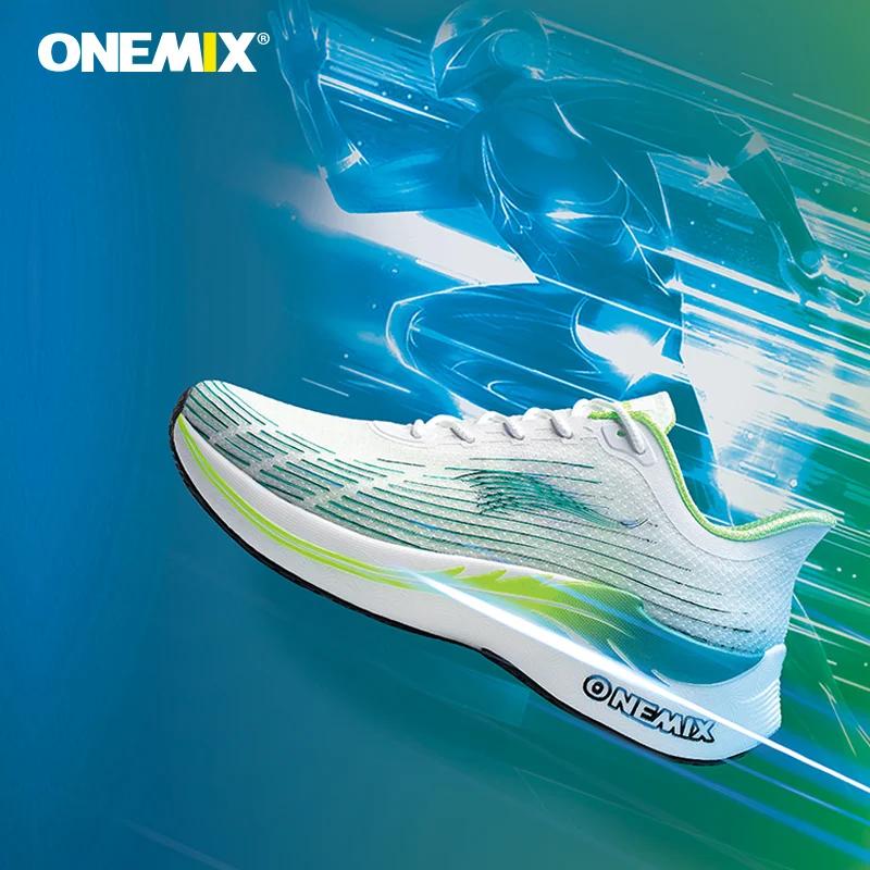 ONEMIX hommes chaussures de course pour hommes respirant maille athlétisme chaussures de marche roug