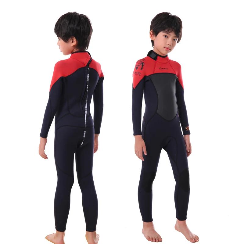 Filles épais maillot de bain garçons néoprène Surf combinaison 2.5mm sous-marine gratuit combinaison