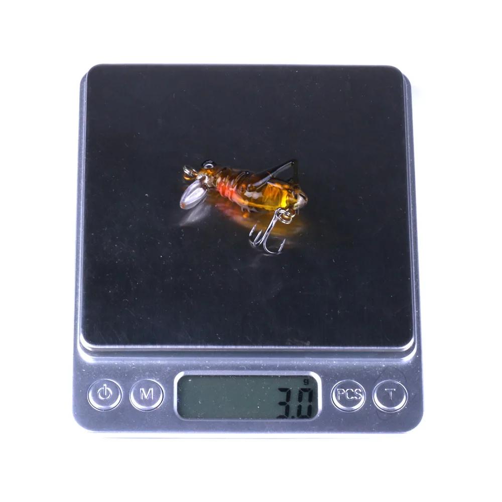 Leurre de pêche 35mm 3g sauterelle insectes appât volant leurre dur appât artificiel réaliste bar av