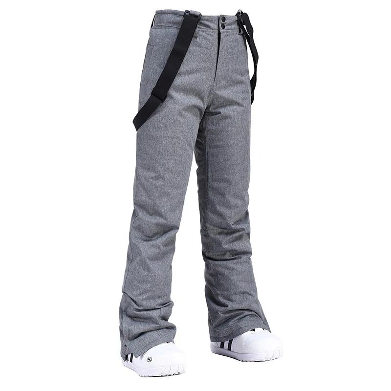 Haute qualité hommes femmes hiver épais chaud pantalons de ski coupe-vent imperméable à bretelles pa
